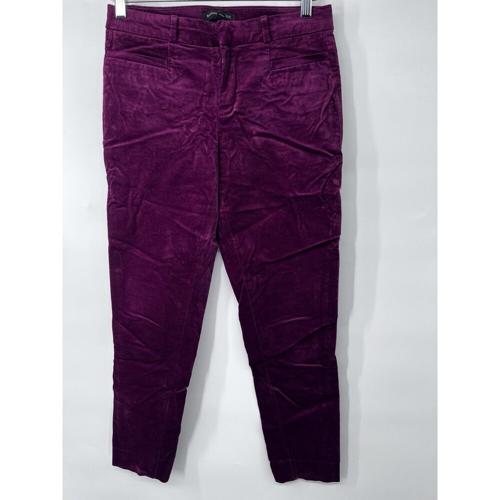 Banana Republic Women’s slim pink fuscia velvet Dress Pants size 2 Sloan